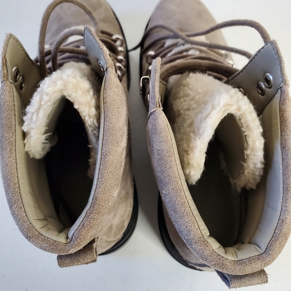 Marc Fisher LTD Suede Lug Sole Hiking Boot Size 8 Nairy Faux Fur Ankle Boot - Picture 12 of 15